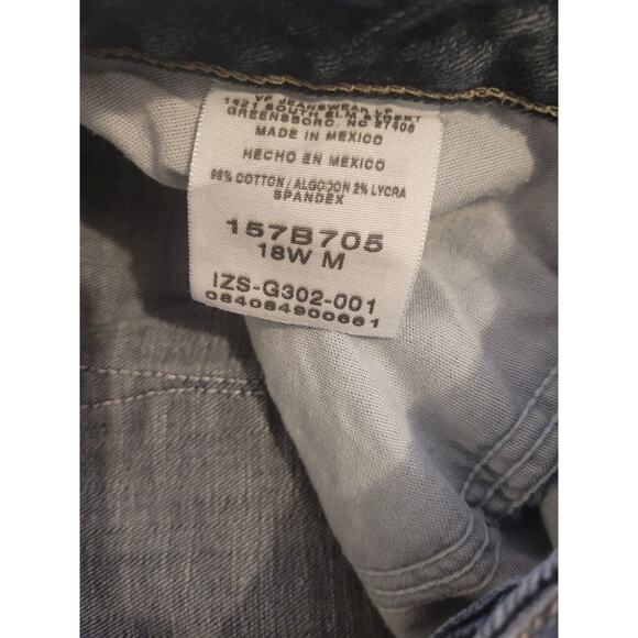 Riders by‎ Lee Straight Women's size 18W Long Wash Blue Denim Jeans 36x30 - Picture 3 of 11